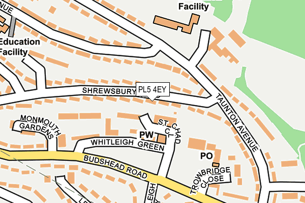 PL5 4EY map - OS OpenMap – Local (Ordnance Survey)