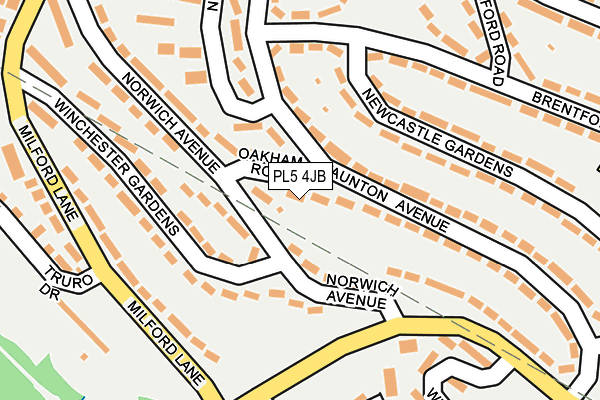 PL5 4JB map - OS OpenMap – Local (Ordnance Survey)