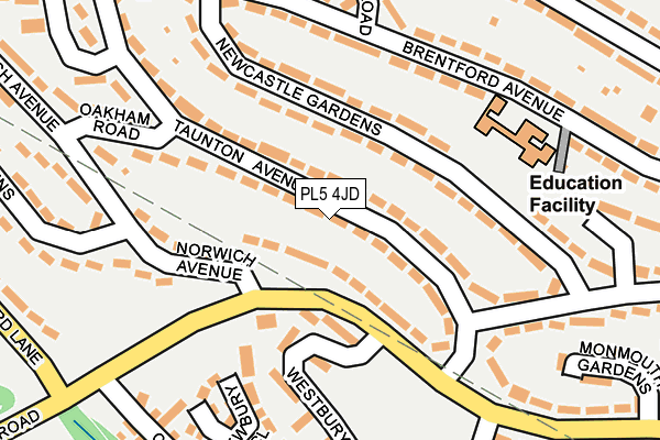 PL5 4JD map - OS OpenMap – Local (Ordnance Survey)