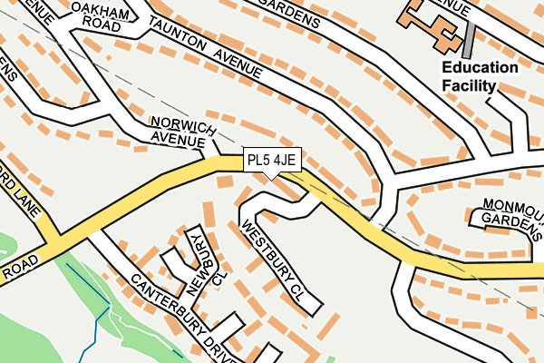 PL5 4JE map - OS OpenMap – Local (Ordnance Survey)