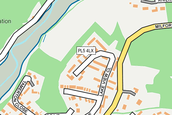PL5 4LX map - OS OpenMap – Local (Ordnance Survey)