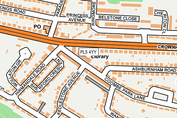 PL5 4YY map - OS OpenMap – Local (Ordnance Survey)