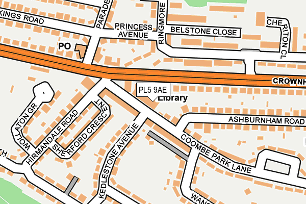 PL5 9AE map - OS OpenMap – Local (Ordnance Survey)