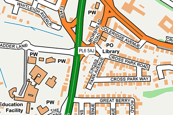 PL6 5AJ map - OS OpenMap – Local (Ordnance Survey)