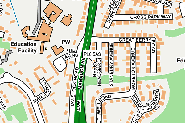 PL6 5AS map - OS OpenMap – Local (Ordnance Survey)