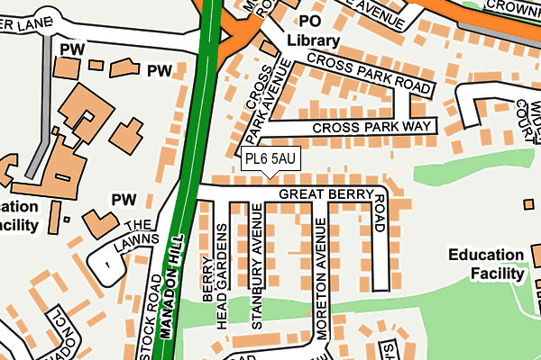 PL6 5AU map - OS OpenMap – Local (Ordnance Survey)