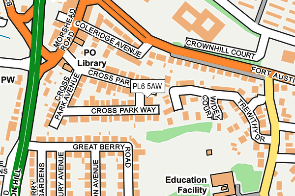 PL6 5AW map - OS OpenMap – Local (Ordnance Survey)