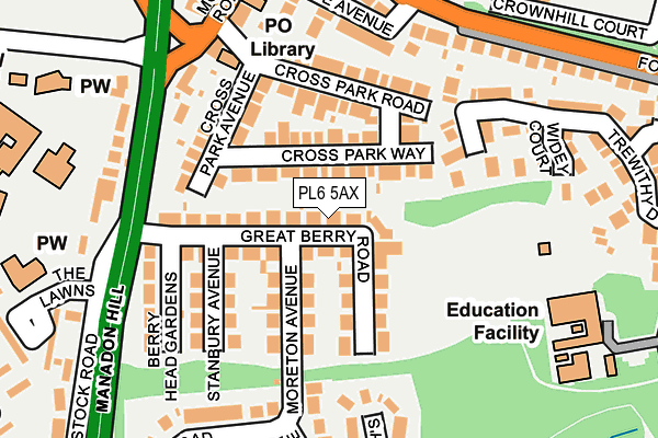 PL6 5AX map - OS OpenMap – Local (Ordnance Survey)