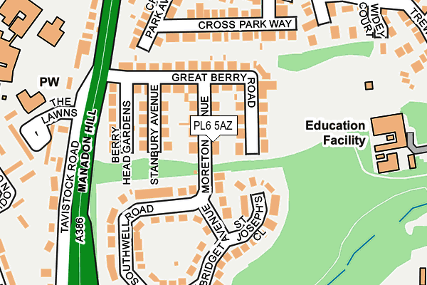 PL6 5AZ map - OS OpenMap – Local (Ordnance Survey)