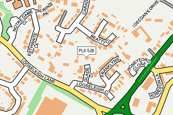 PL6 5JB map - OS OpenMap – Local (Ordnance Survey)
