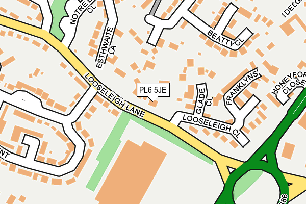 PL6 5JE map - OS OpenMap – Local (Ordnance Survey)