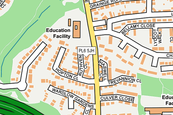 PL6 5JH map - OS OpenMap – Local (Ordnance Survey)