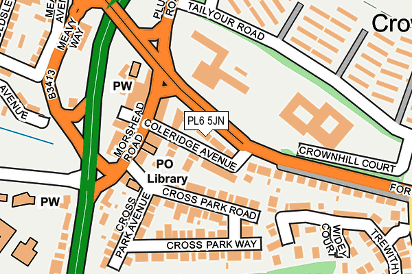 PL6 5JN map - OS OpenMap – Local (Ordnance Survey)