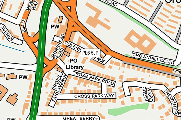 PL6 5JP map - OS OpenMap – Local (Ordnance Survey)