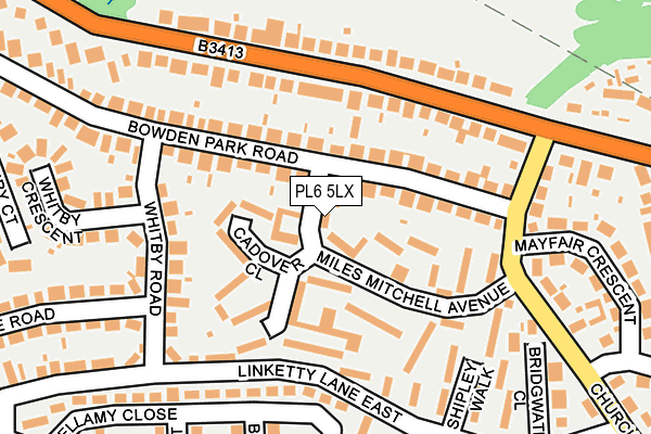 PL6 5LX map - OS OpenMap – Local (Ordnance Survey)