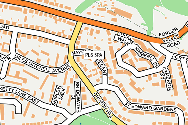 PL6 5PA map - OS OpenMap – Local (Ordnance Survey)