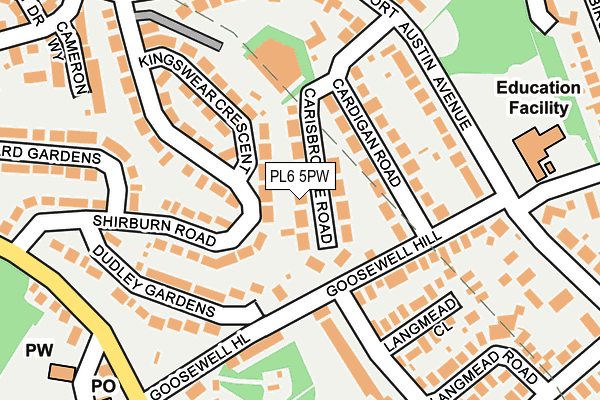 PL6 5PW map - OS OpenMap – Local (Ordnance Survey)