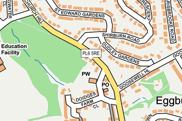 PL6 5RE map - OS OpenMap – Local (Ordnance Survey)