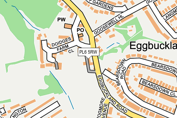 PL6 5RW map - OS OpenMap – Local (Ordnance Survey)