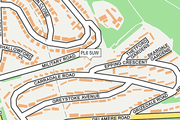 PL6 5UW map - OS OpenMap – Local (Ordnance Survey)