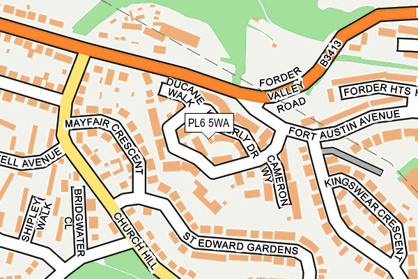 PL6 5WA map - OS OpenMap – Local (Ordnance Survey)