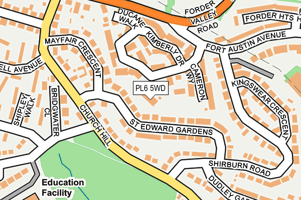 PL6 5WD map - OS OpenMap – Local (Ordnance Survey)