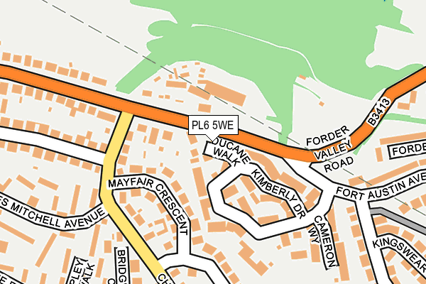 PL6 5WE map - OS OpenMap – Local (Ordnance Survey)