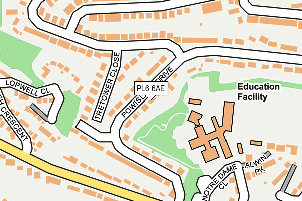 PL6 6AE map - OS OpenMap – Local (Ordnance Survey)