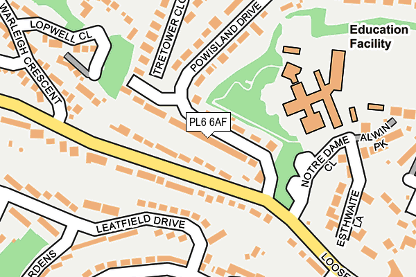 PL6 6AF map - OS OpenMap – Local (Ordnance Survey)