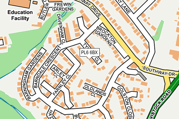 PL6 6BX map - OS OpenMap – Local (Ordnance Survey)