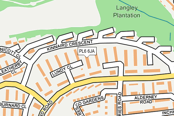 PL6 6JA map - OS OpenMap – Local (Ordnance Survey)