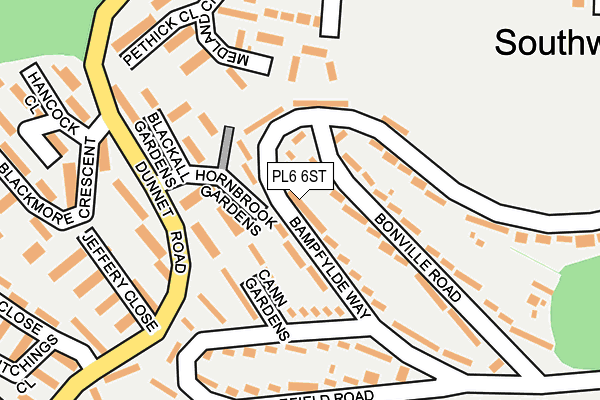 PL6 6ST map - OS OpenMap – Local (Ordnance Survey)