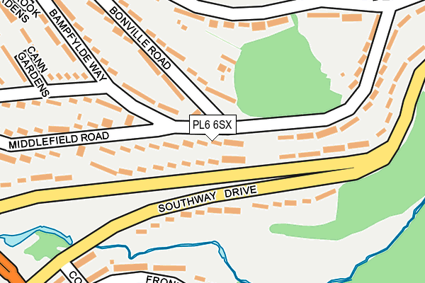 PL6 6SX map - OS OpenMap – Local (Ordnance Survey)