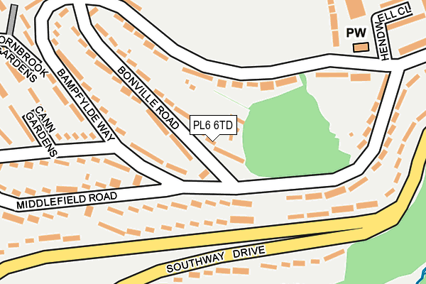 PL6 6TD map - OS OpenMap – Local (Ordnance Survey)