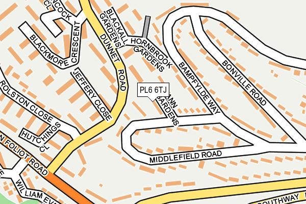 PL6 6TJ map - OS OpenMap – Local (Ordnance Survey)