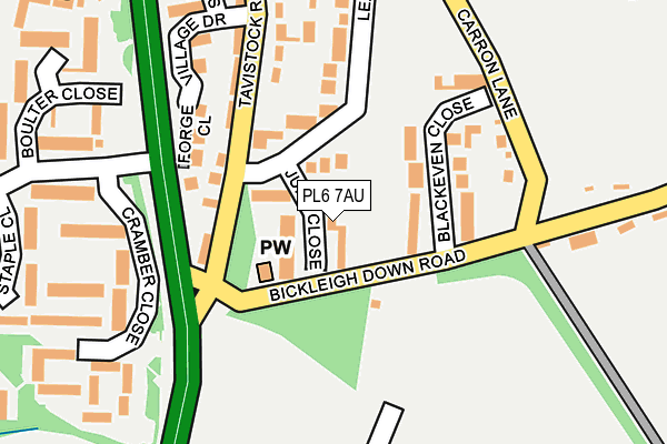 PL6 7AU map - OS OpenMap – Local (Ordnance Survey)