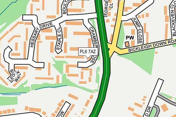 PL6 7AZ map - OS OpenMap – Local (Ordnance Survey)