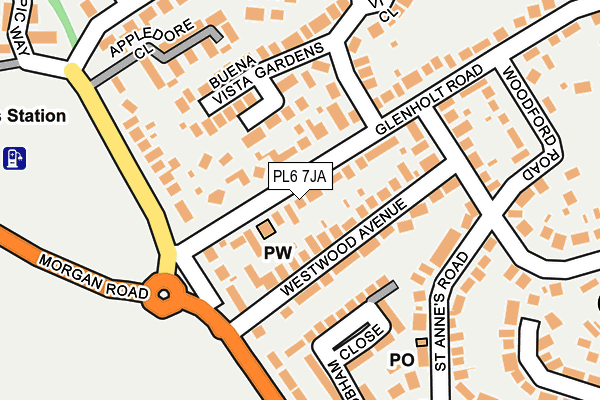 PL6 7JA map - OS OpenMap – Local (Ordnance Survey)