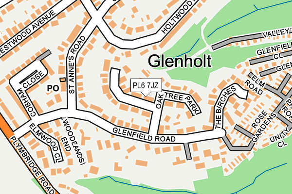 PL6 7JZ map - OS OpenMap – Local (Ordnance Survey)