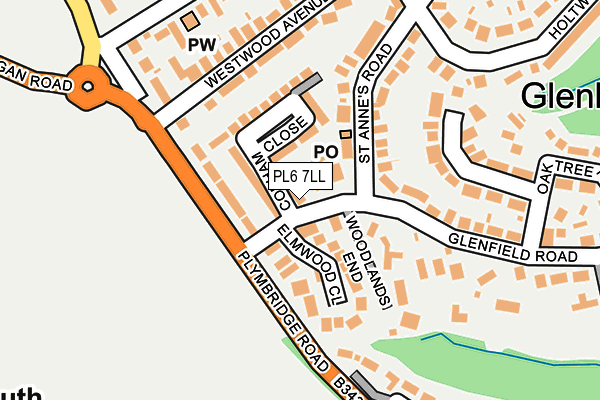 PL6 7LL map - OS OpenMap – Local (Ordnance Survey)