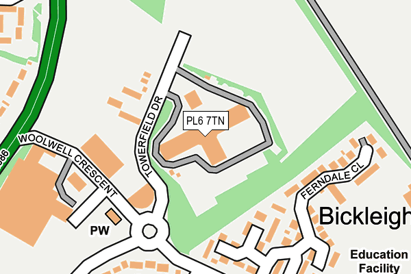 PL6 7TN map - OS OpenMap – Local (Ordnance Survey)