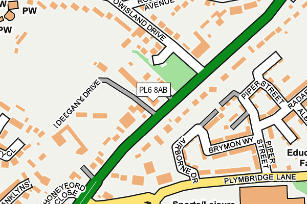 PL6 8AB map - OS OpenMap – Local (Ordnance Survey)