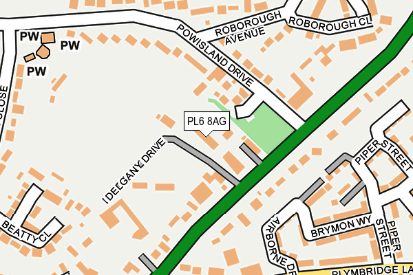 PL6 8AG map - OS OpenMap – Local (Ordnance Survey)