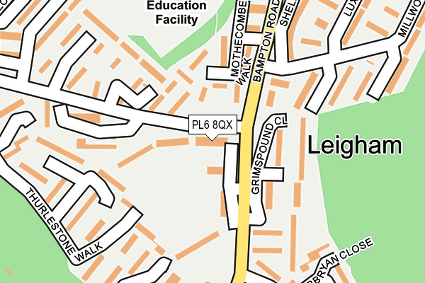 PL6 8QX map - OS OpenMap – Local (Ordnance Survey)