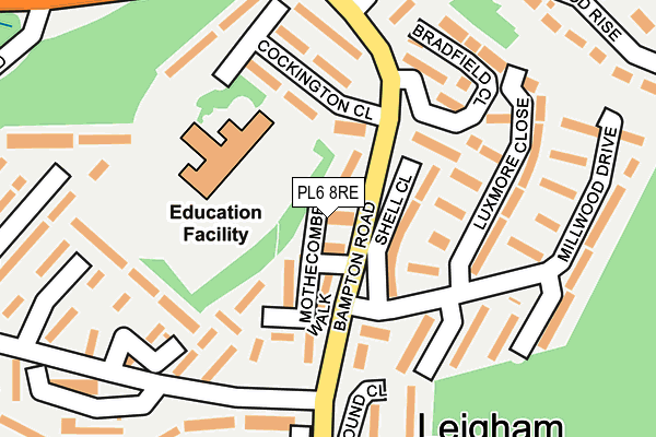 PL6 8RE map - OS OpenMap – Local (Ordnance Survey)