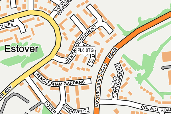 PL6 8TG map - OS OpenMap – Local (Ordnance Survey)