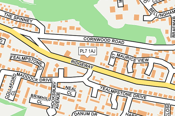 PL7 1AJ map - OS OpenMap – Local (Ordnance Survey)