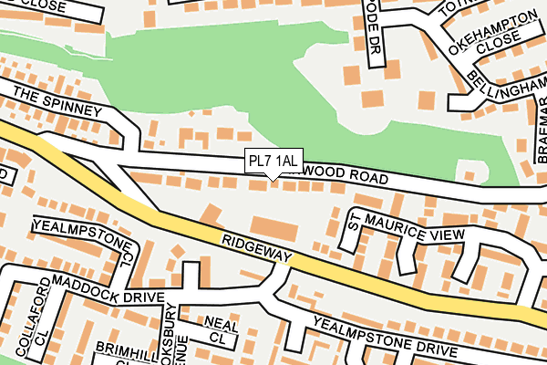 PL7 1AL map - OS OpenMap – Local (Ordnance Survey)