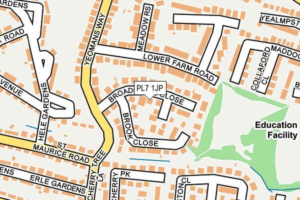 PL7 1JP map - OS OpenMap – Local (Ordnance Survey)