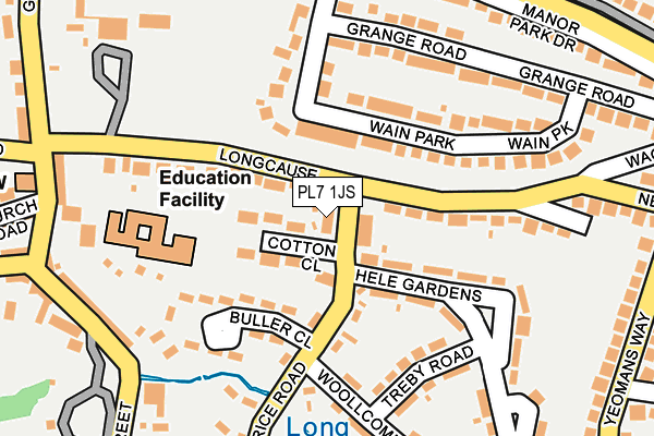 PL7 1JS map - OS OpenMap – Local (Ordnance Survey)